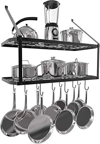 Algopix Similar Product 13 - VDOMUS Shelf Pot Rack Wall Mounted Pan