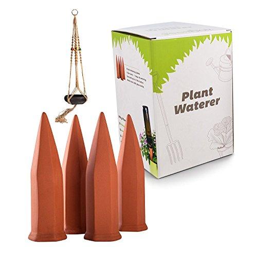 Algopix Similar Product 10 - Terracotta Plant Watering Spikes 4 Pack