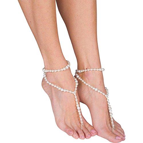 Algopix Similar Product 13 - Barefoot Beaded Beach Sandals  Elegant