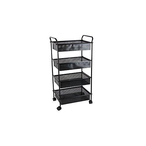 Algopix Similar Product 16 - Benzara Exemplary 4 Shelves Cart Black