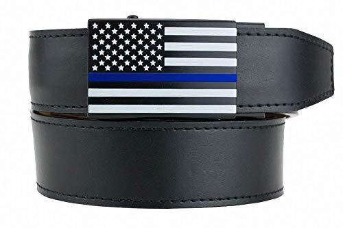 Algopix Similar Product 16 - USA Thin Blue Line Black Leather Belt