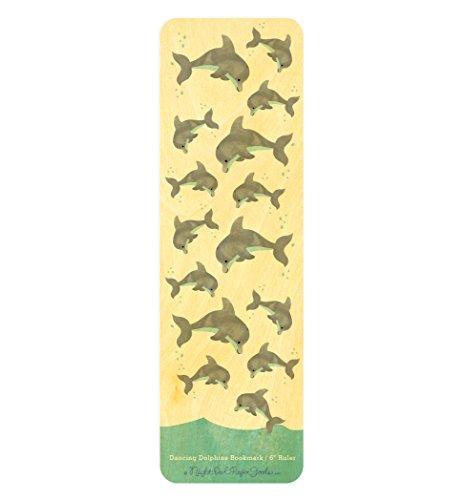 Algopix Similar Product 7 - Dancing Dolphins Wood BookmarkRuler by