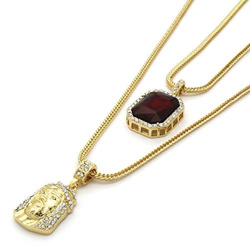 Algopix Similar Product 2 - Gold Tone Hip Hop Jesus Face Piece 