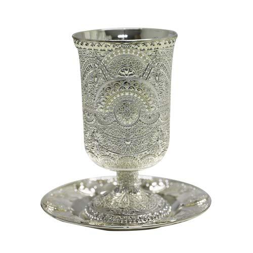 Algopix Similar Product 12 - Silver Plated Stemmed Kiddush Cup and
