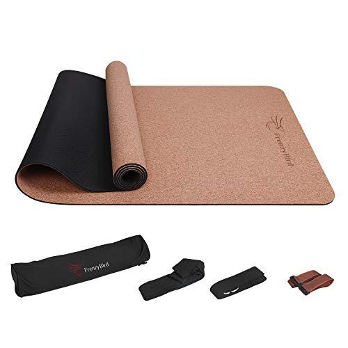 Algopix Similar Product 5 - FrenzyBird 5mm Natural Cork Yoga Mat