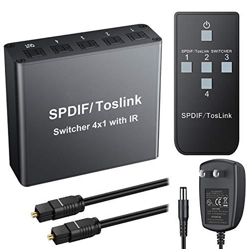 Algopix Similar Product 17 - eSynic 4x1 Toslink Switch Digital