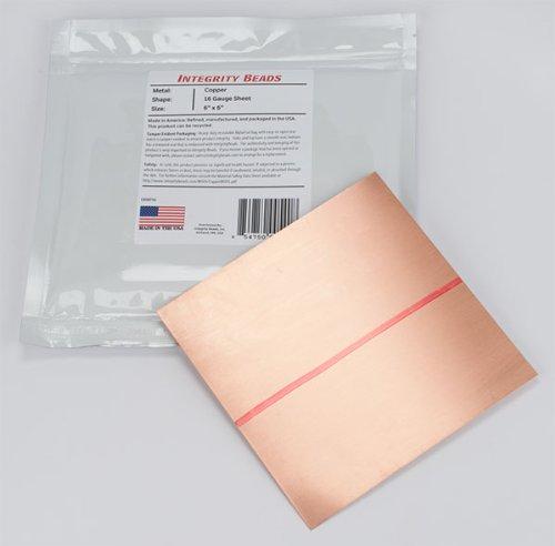 Algopix Similar Product 9 - Copper 16 Gauge Sheet - 6" x 6"