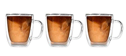 Algopix Similar Product 8 - Double Wall Glass Coffee Mug  Set of 3