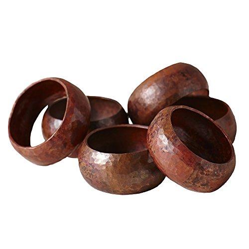 Algopix Similar Product 2 - Copper Napkin Rings (Set of 6)