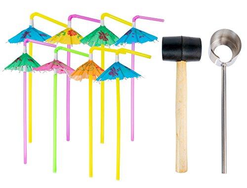 Algopix Similar Product 9 - Coconut Opener Tool Set with Hammer 