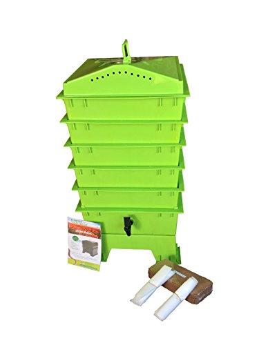 Algopix Similar Product 13 - VermiHut 5Tray Worm Compost Bin Lime