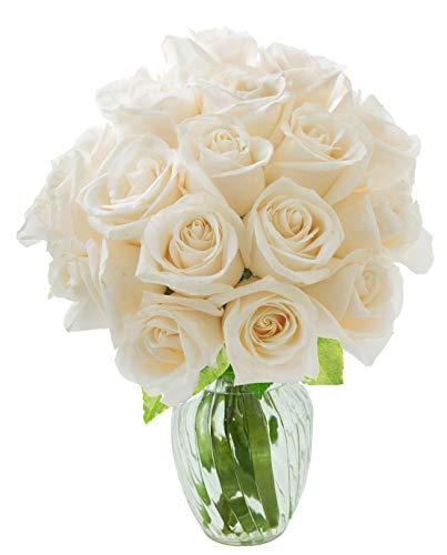 Algopix Similar Product 20 - KaBloom Bouquet of 18 Fresh White Roses