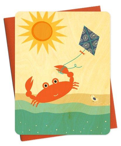 Algopix Similar Product 14 - Crab Kite Wood Notecard by Night Owl
