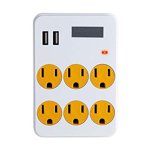 Algopix Similar Product 3 - ClearMax 6 Outlet Adapter with 2 USB