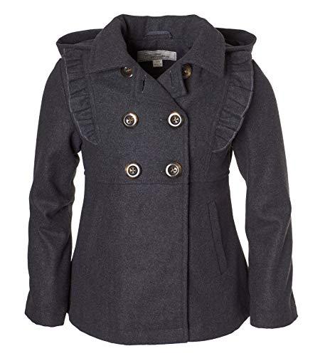 Algopix Similar Product 10 - Cremson Girls Wool Blend Hooded Ruffle