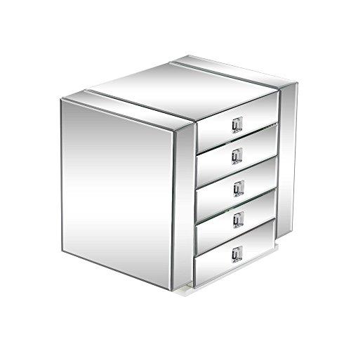 Algopix Similar Product 8 - Benzara 5 Level Wood Mirror Jewelry Box