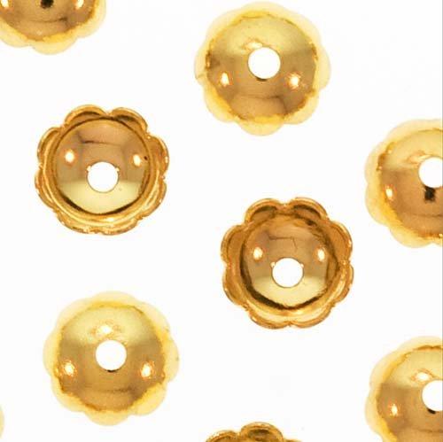 Algopix Similar Product 18 - Bright Gold Plated Scalloped Flower