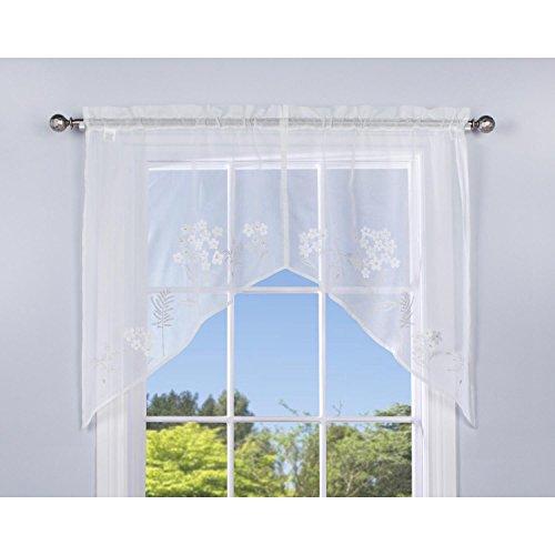 Algopix Similar Product 7 - Commonwealth White Hydrangea Sheer Swag