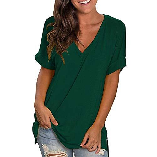 Algopix Similar Product 2 - Summer Womens Tops Short Sleeve V Neck
