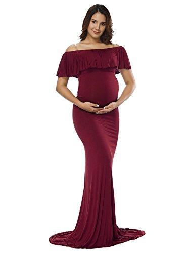 Algopix Similar Product 15 - JustVH Maternity Off Shoulder Ruffles