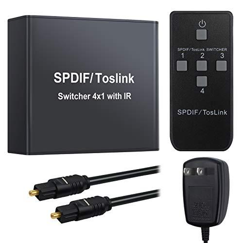 Algopix Similar Product 10 - eSynic 4x1 Toslink Switch Digital