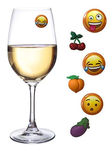 Algopix Similar Product 7 - Emoji Wine Charms  New Addition with