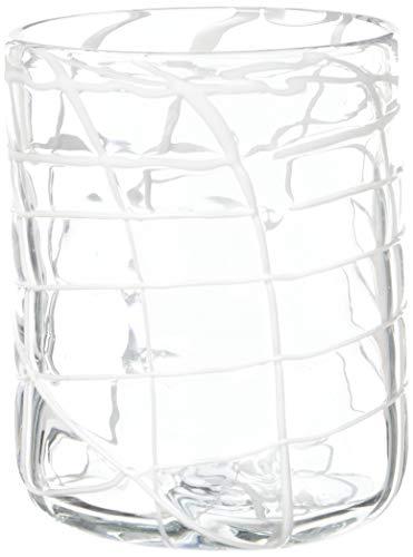 Algopix Similar Product 6 - Abstract Rocks Glass (Set of 4), White