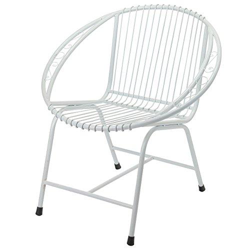 Algopix Similar Product 11 - Veranda Metal Wire Chair, White Filigree