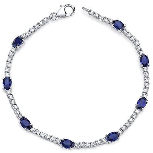 Algopix Similar Product 12 - Created Sapphire Bracelet Sterling
