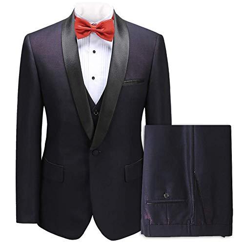 Algopix Similar Product 3 - Mens 3 Piece Suit Slim Fit Blazer Vest