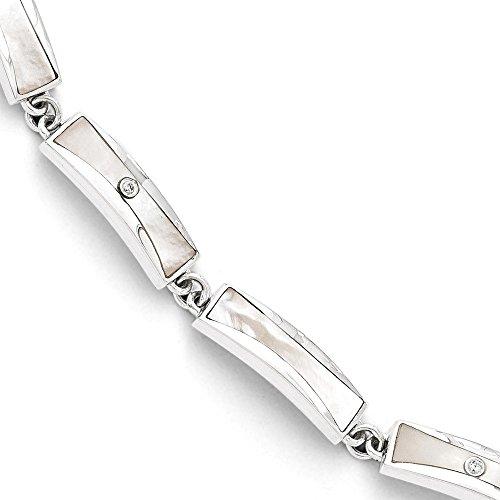 Algopix Similar Product 7 - SS White Ice 01ct Diamond and MOP