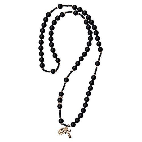 Algopix Similar Product 4 - Rosary Necklace Black Onyx 6mm Necklace