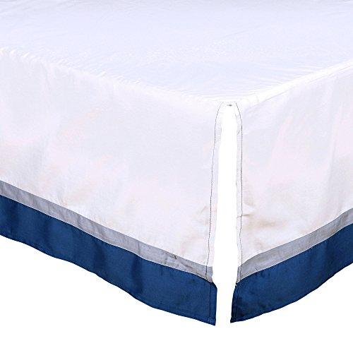 Algopix Similar Product 18 - White Tailored Crib Skirt with Navy