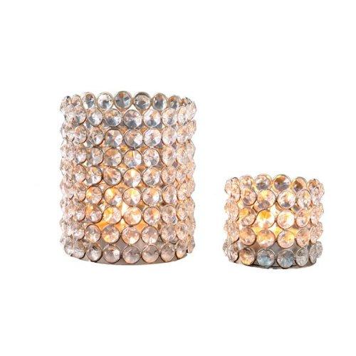 Algopix Similar Product 15 - 2 Pc Crystal Beaded Tealights Set