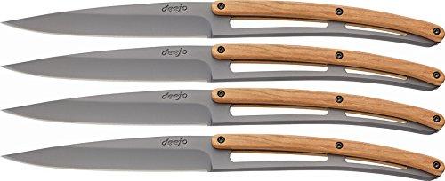 Algopix Similar Product 17 - Deejo Steak Knives Titanium Olive