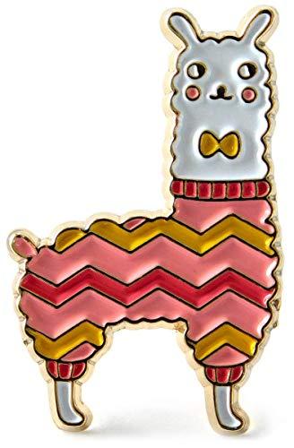 Algopix Similar Product 1 - Llama Enamel Lapel Pin Wearing a Knit