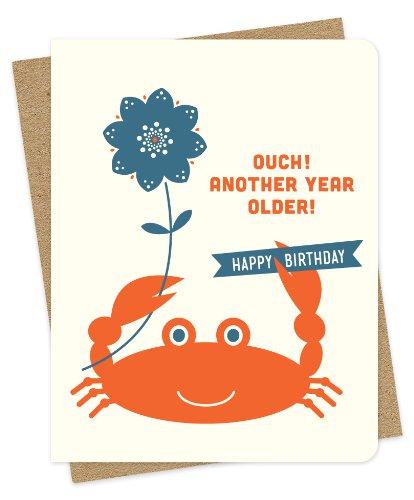 Algopix Similar Product 9 - Crab Letterpress Birthday Card by Night