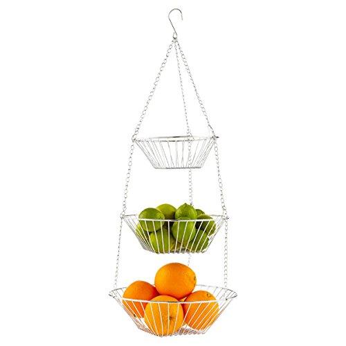 Algopix Similar Product 1 - Chrome Finished 3-tier Hanging Basket