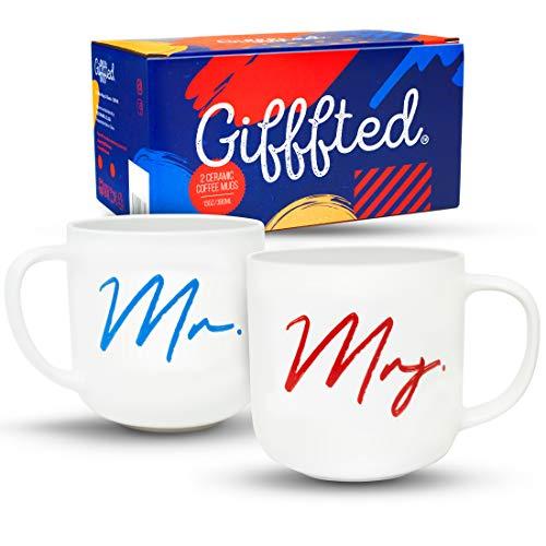 Algopix Similar Product 19 - Gifffted Mr and Mrs Coffee Mugs Set
