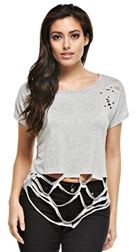 Algopix Similar Product 18 - Destroyed Solid Tees for Juniors T