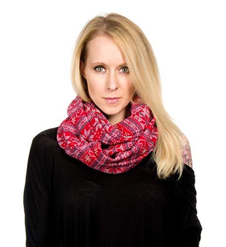 Algopix Similar Product 15 - Christmas Holiday Infinity Scarf Red