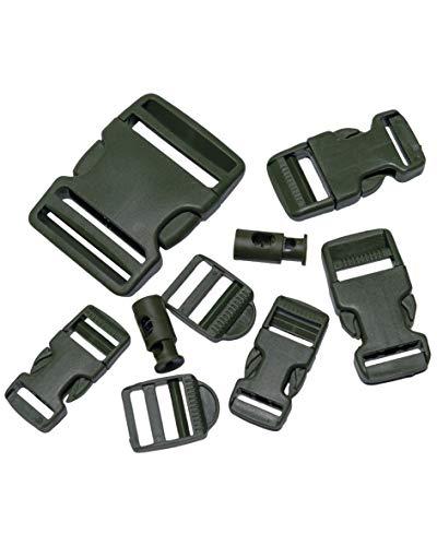 Algopix Similar Product 4 - Mil-Tec 9 Piece Olive Green Buckle Set