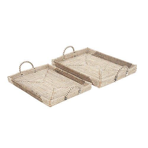 Algopix Similar Product 14 - Benzara Hand Made Seagrass Tray Set of