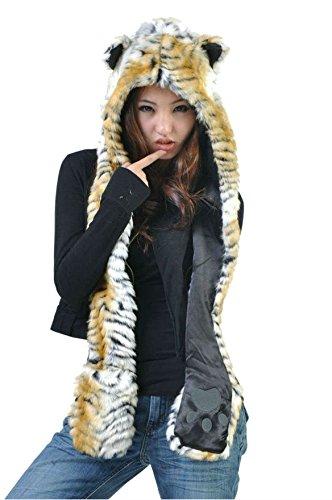 Algopix Similar Product 15 - Tiger Anime Faux Animal Hood Hoods
