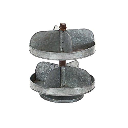 Algopix Similar Product 16 - Benzara Antiqued 2 Tier Tray Stand