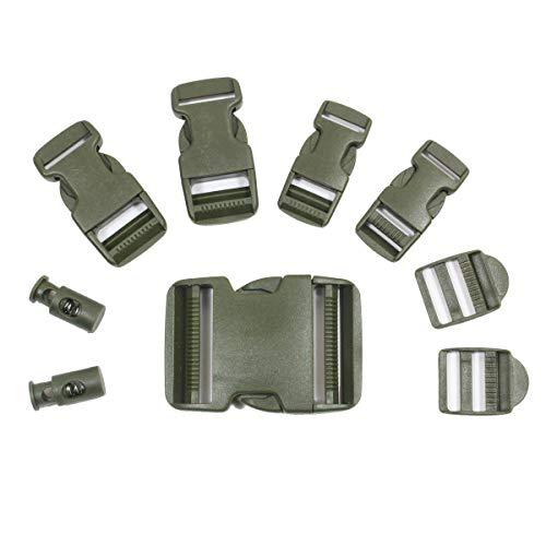 Algopix Similar Product 2 - Mil-Tec 9 Piece Olive Green Buckle Set
