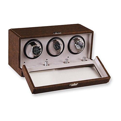 Algopix Similar Product 1 - Brown Faux Leather 3Turntable Watch