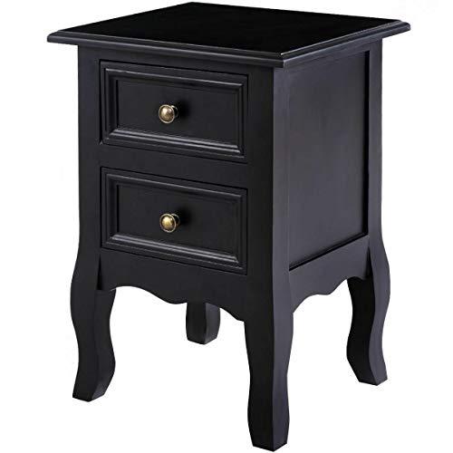 Algopix Similar Product 4 - Giantex Nightstand Wooden Frame W 2