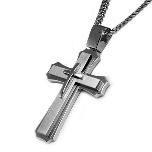 Algopix Similar Product 16 - Stainless Steel Men's Cross Pendant