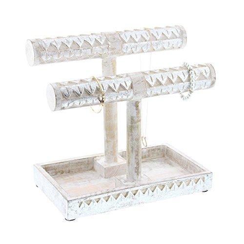 Algopix Similar Product 19 - Benzara Tandem Wood Bar Stand Jewelry